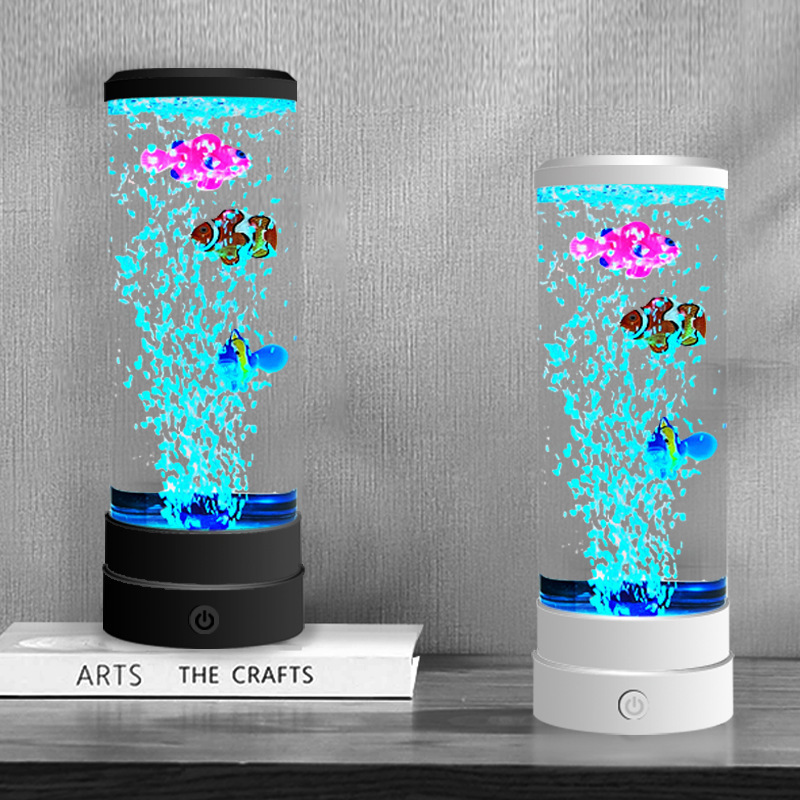 Home Decor Happy - Simulierter LED-Mehrfarben-Blasenfisch als Atmosphäre-Dekoartikel für Zuhause