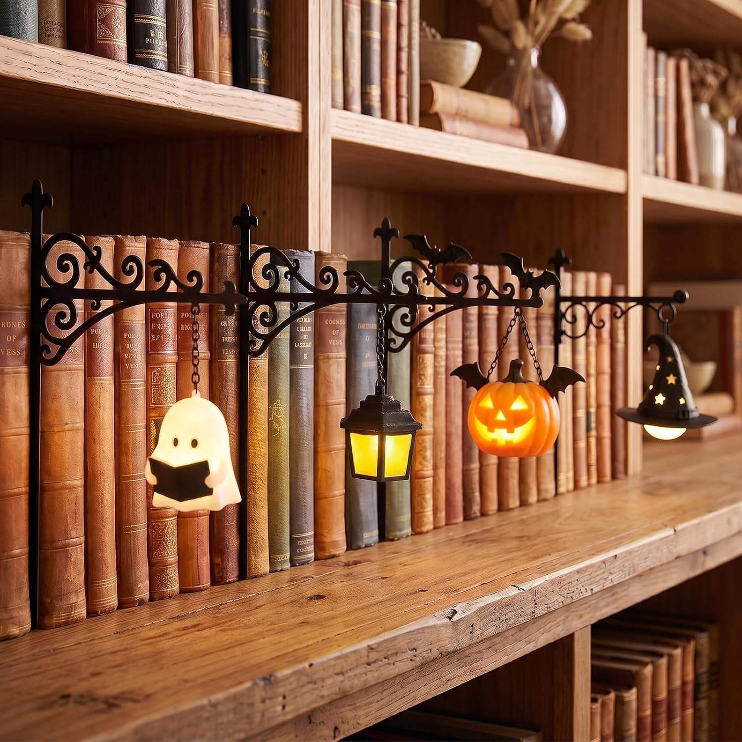 Home Decor Happy - Bibliothekslaterne - Dekorative Bücherregal-Beleuchtung, Leseecke, LED-Nachtlicht,