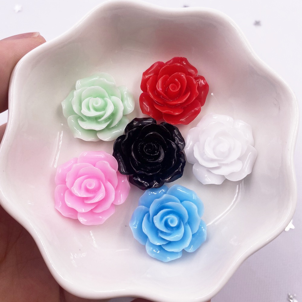 Home Decor Ikea - 20mm Harz Glänzende Rose Flatback Blume