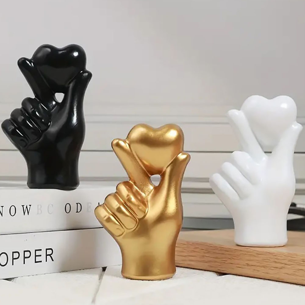 Home Decor Y2K - Herz Hand Geste Statuen Skulpturen Luxus
