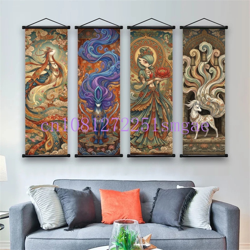 Canvas Painting - Pokemon Anime Poster Rollbild, Pikachu, Charizard,