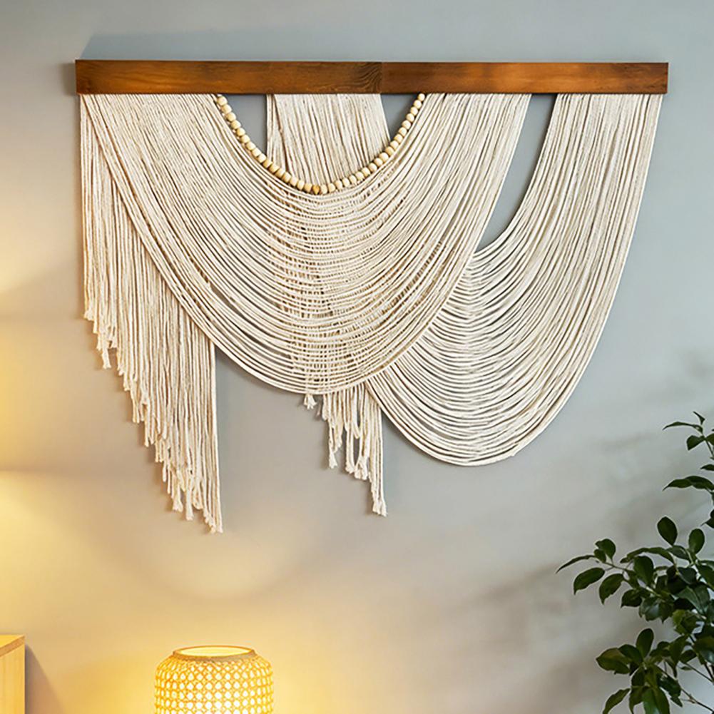 Yarn Home Decor - Handgefertigter Quasten-Wandteppich Retro Heimdekoration Boho Wandbehang