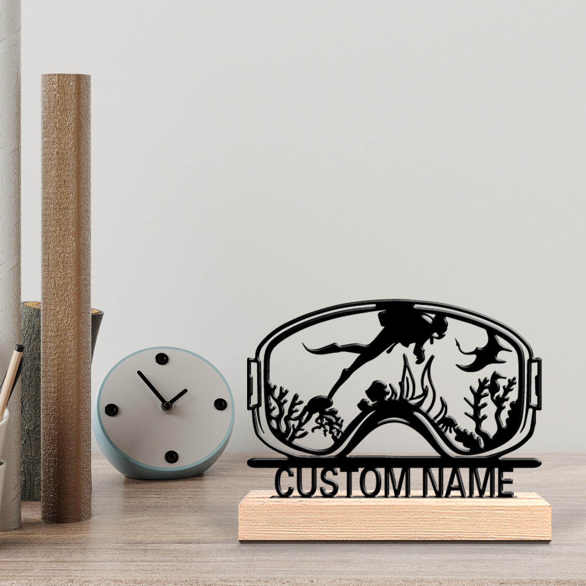 Home Decor Happy - 1 Stück Niedliche Personalisierte Taucher-Wanddekoration mit