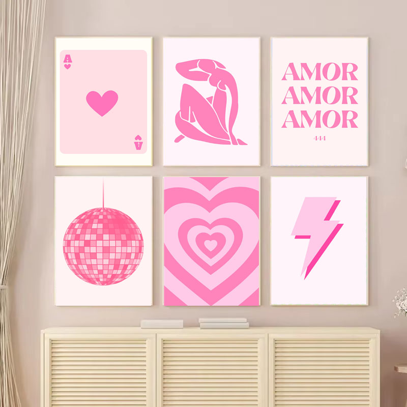 Home Decor Y2K - 1 Stück Leinwandbild Rosa Matisse Akademie
