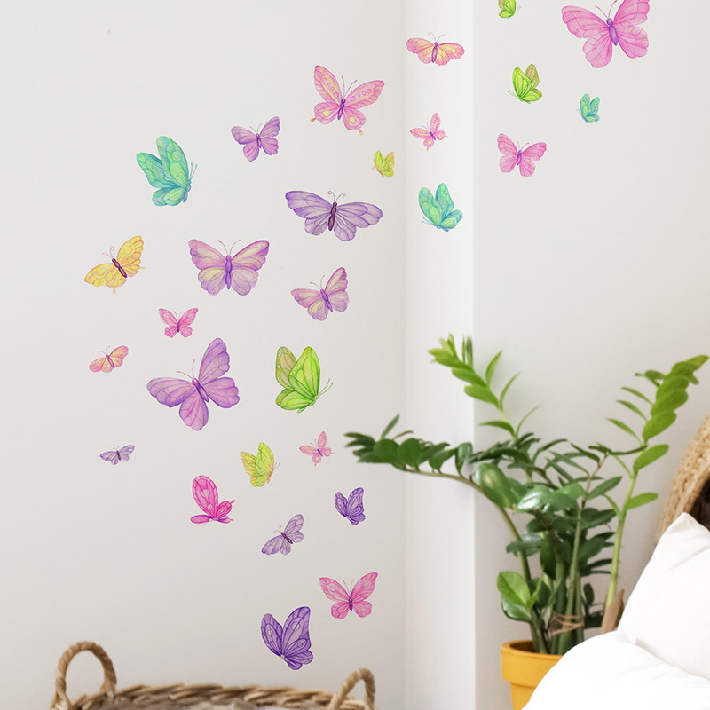Home Decor Indonesia - Romantische Schmetterlings-Wandaufkleber Kreative Heim-Wanddekoration Selbstklebende Kinderzimmer-Dekoration