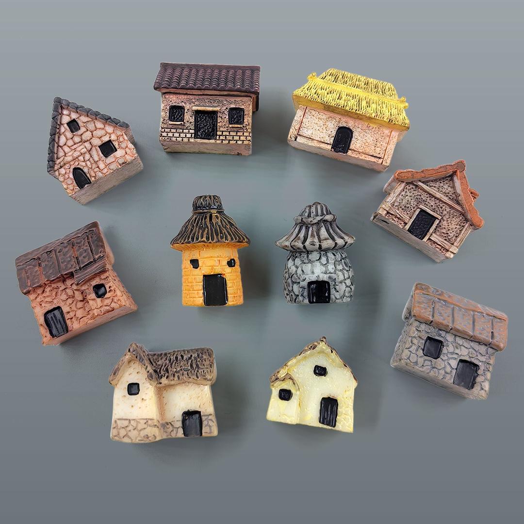 Home Decor Ikea - Mini-Hausfigur aus Kunstharz, DIY-Heimdekoration, Miniatur-Feengarten-Zubehör, Moderne