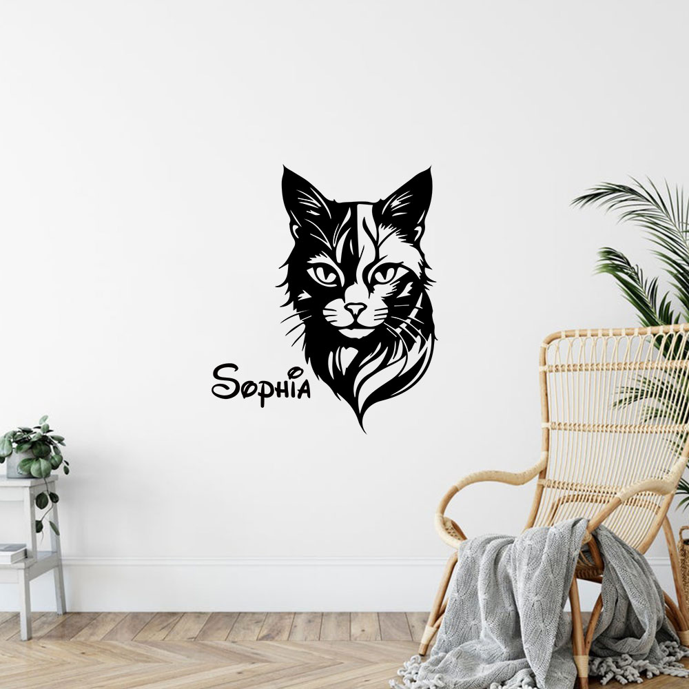 Home Decor Sticker - 1 Stück niedliche Katze mit personalisiertem