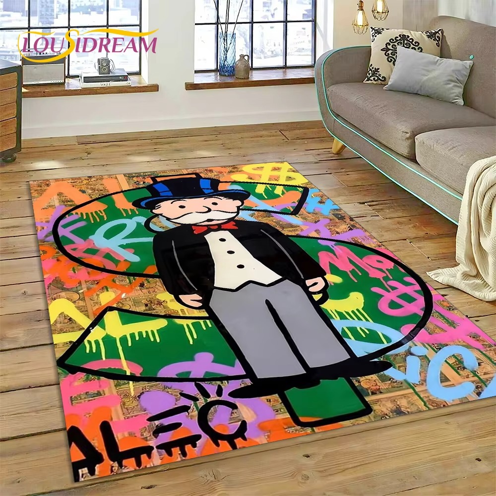 Home Decor Game Online - Spiel-Dollar-Monopoly Cartoon-Geldteppich für Wohnzimmer Schlafzimmer Heimdekoration,