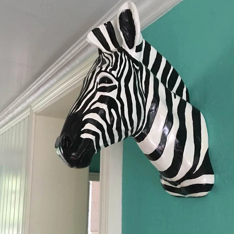 Home Decor Y2K - [MGT] Wand Dekoration Skulptur Zebra Kopf