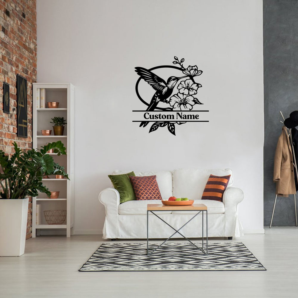 Home Decor Sticker - 1 Stück kreativer Vogel-Blumen-Wandaufkleber mit individuellem