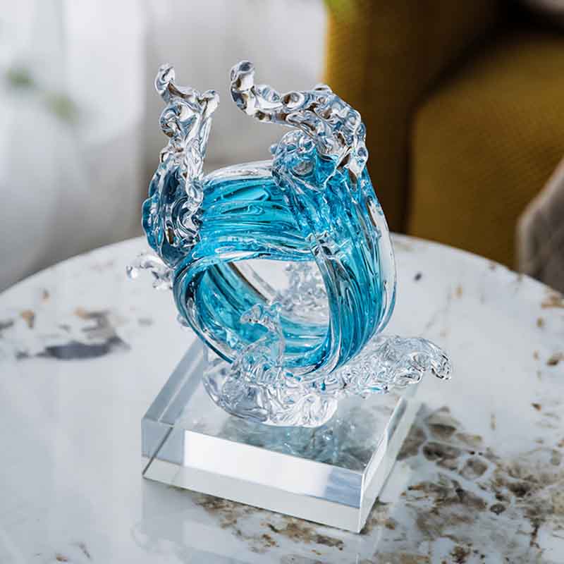 Home Decor Y2K - Luxus Glas Handwerk Abstrakte Skulptur, Wind