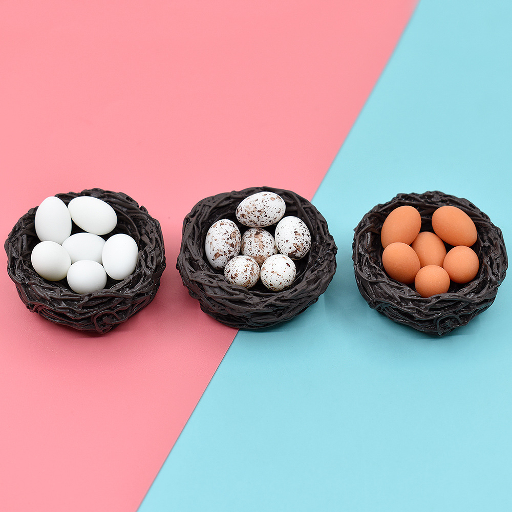 Home Decor Ikea - Simuliertes Nest-Ei, Küken, Ente, Vogel, Miniaturfigur,
