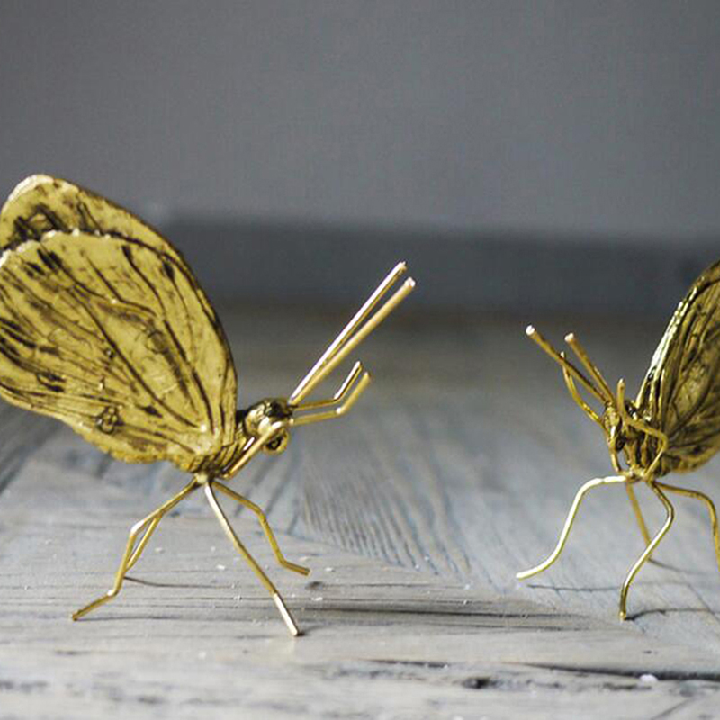 Home Decor Humacao - Dekoratives Metallhandwerk, Kupfer, Gold, Ameise, Schmetterling,