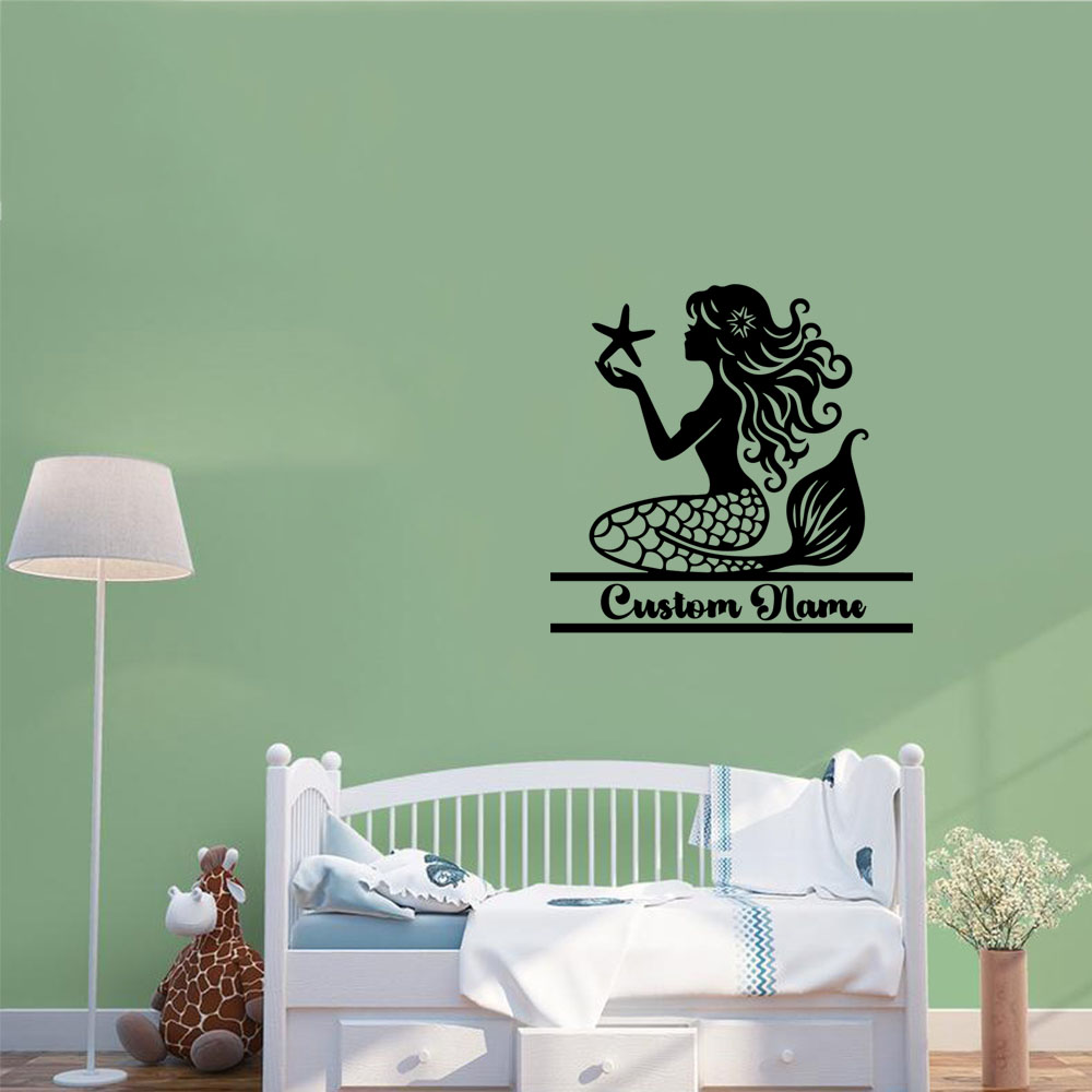 Home Decor Sticker - 1 Stück kreative Meerjungfrau mit personalisiertem