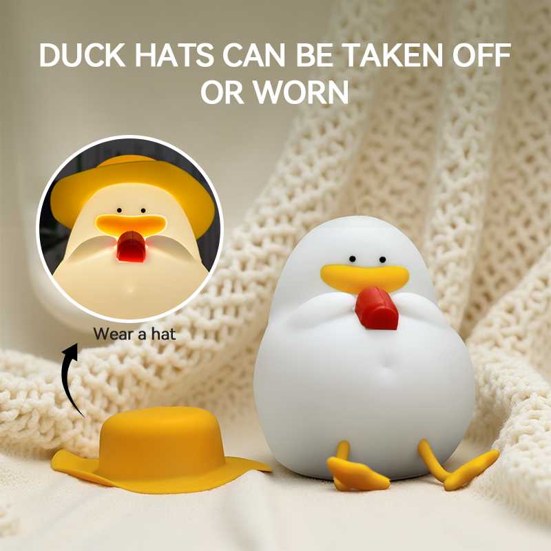 Home Decor Happy - Happy Duck Nachtlicht, Touch-Control-Nachttischlampe, aufladbar mit