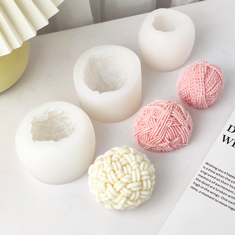 Yarn Home Decor - Verschiedene Stile Wolle Ball Silikon Kerze