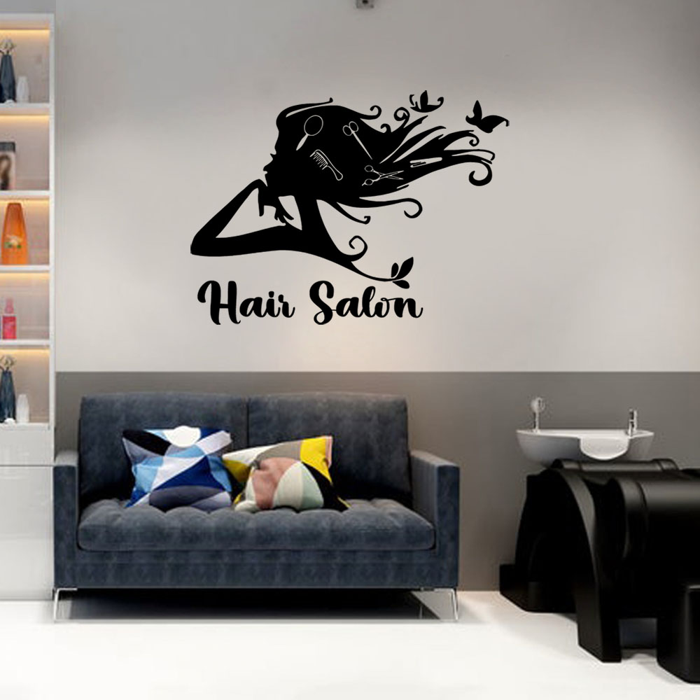 Home Decor Sticker - 1 Stück Bunter Friseur-Aufkleber mit Anpassbarem