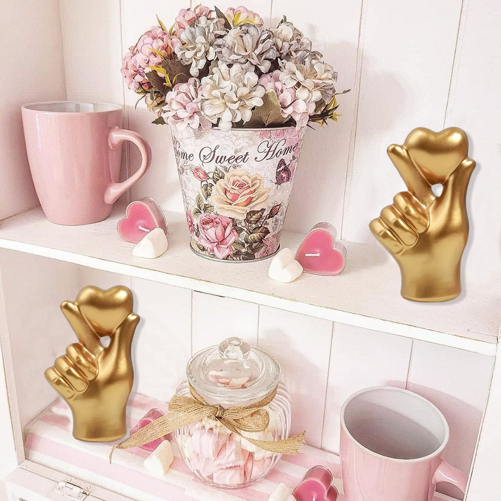 Herz Hand Geste Statuen Skulpt – Home Decor Y2K Bewertung und Preis