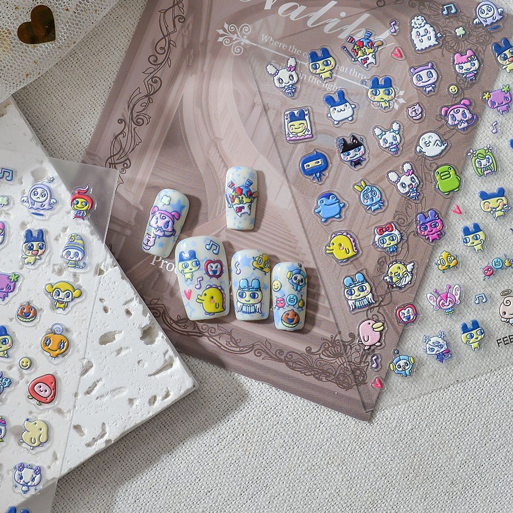Tamagotchi Cartoon 3D-Reliefau – Home Decor Sticker Bewertung und Preis