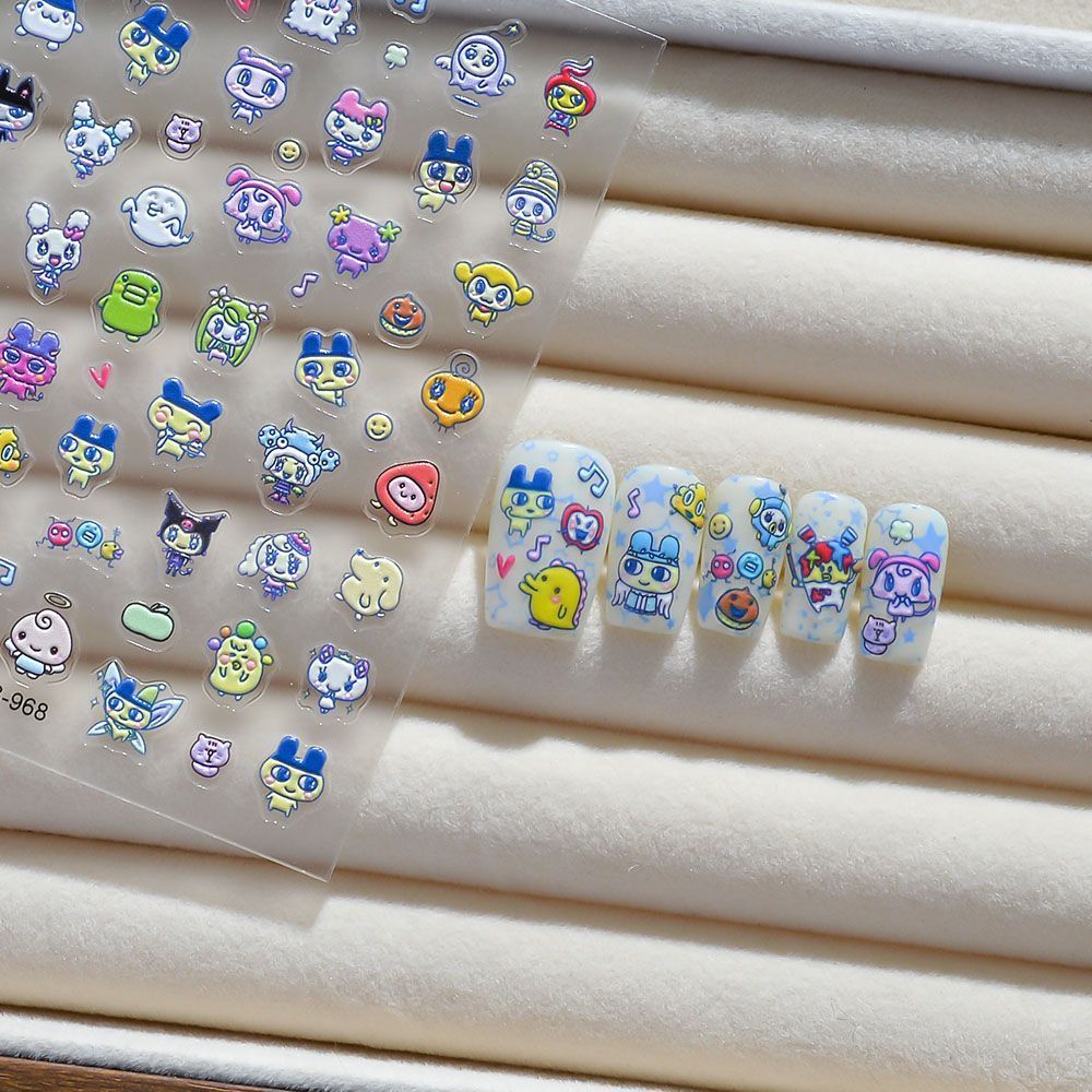 Tamagotchi Cartoon 3D-Reliefau – Home Decor Sticker Bewertung und Preis