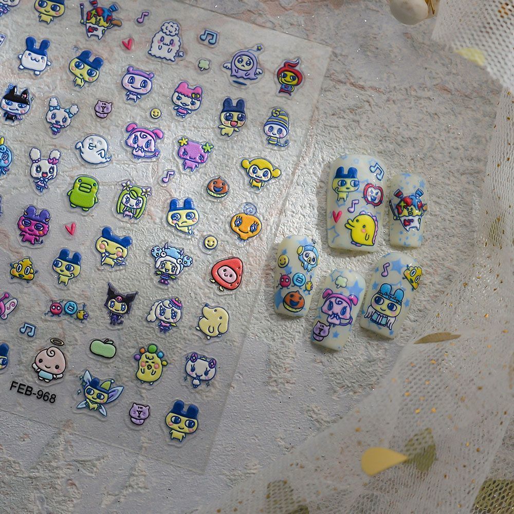 Tamagotchi Cartoon 3D-Reliefau – Home Decor Sticker Bewertung und Preis