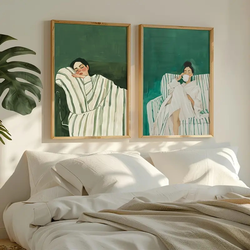 2-teiliges Set Abstrakte Figur – Home Decor Green Bewertung und Preis