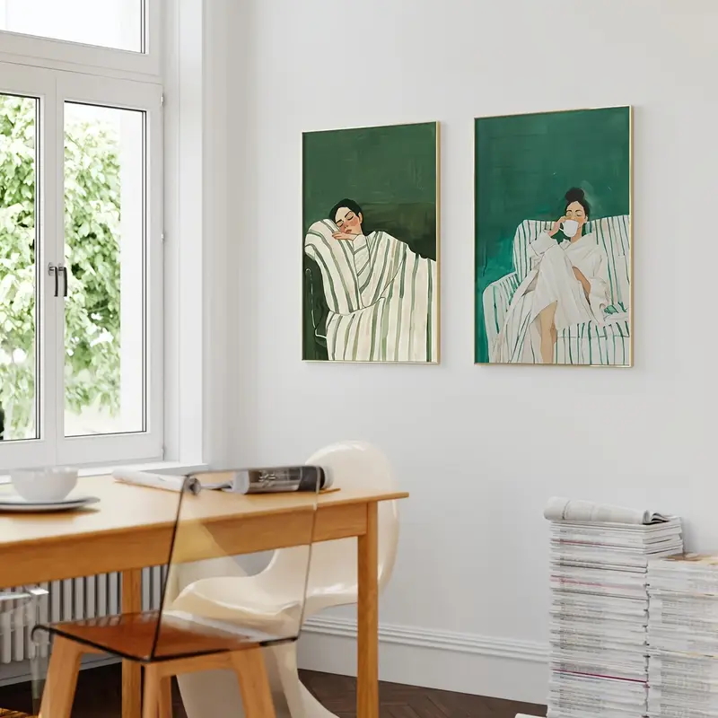 2-teiliges Set Abstrakte Figur – Home Decor Green Bewertung und Preis