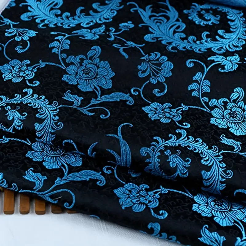 3D Blauer Phönixschwanz-Brokat – Home Decor Fabric Bewertung und Preis