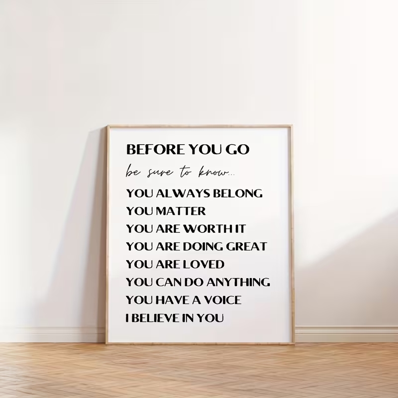 Modernes „Before You Go“ Inspi – Home Decor Quotes Bewertung und Preis